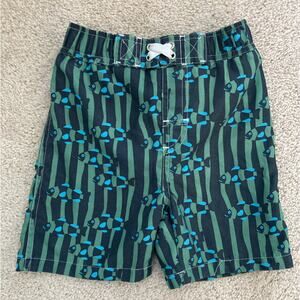 Nano Fish print Swim Trunks Boys Size 2T - run big at waist!